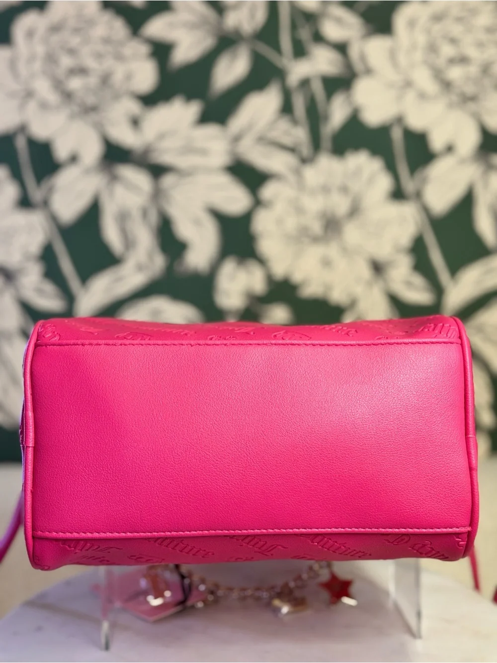Juicy Couture Pink Top-Handle Satchel with Charm Chain NWT